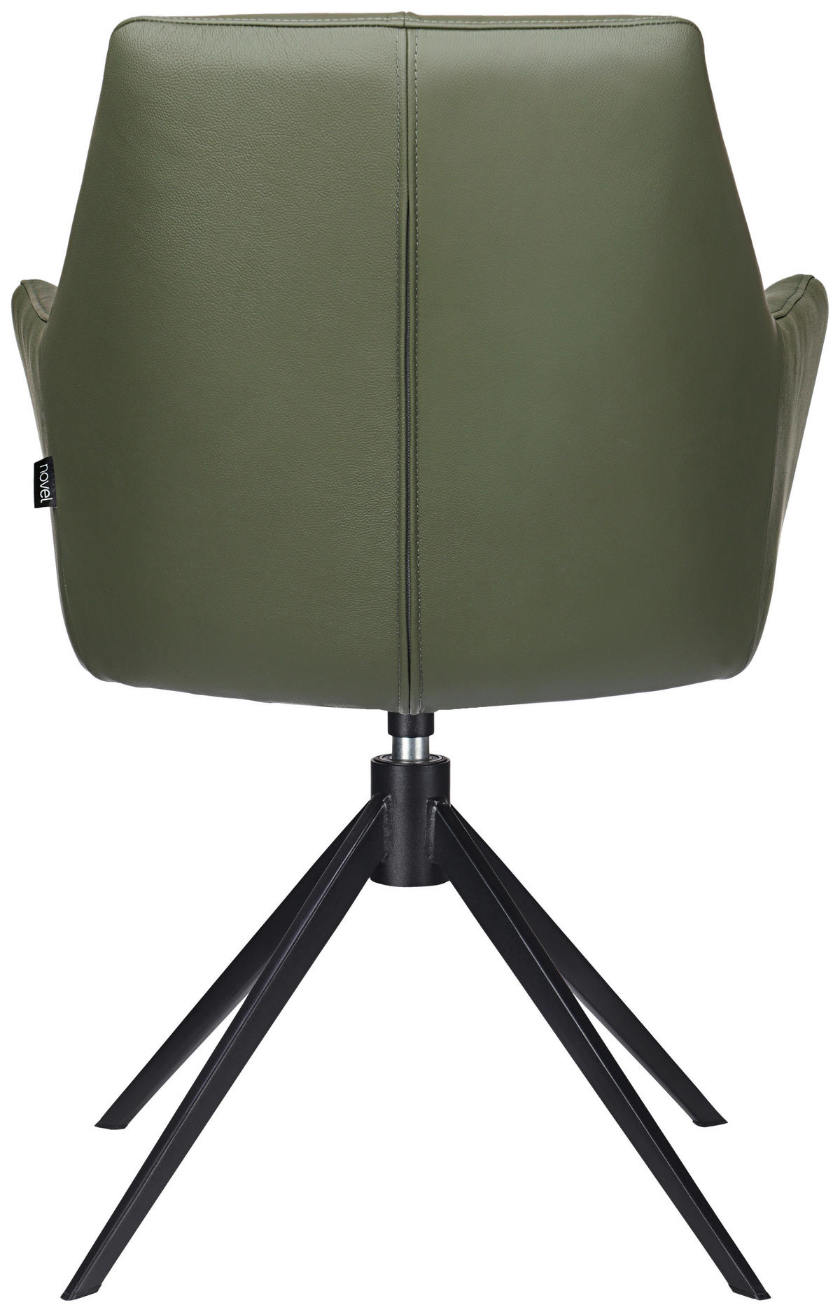 ARMLEHNSTUHL  in Eisen Echtleder pigmentiert  - Schwarz/Grün, KONVENTIONELL, Leder/Metall (59,5/87,5/63cm) - Novel