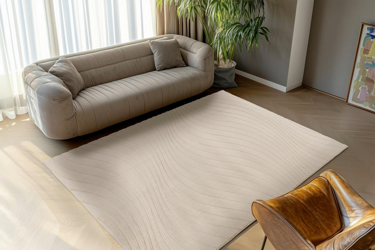 FLACHWEBETEPPICH 120/170 cm Beige rechteckig  - Beige, Basics, Textil (120/170cm) - Kayoom