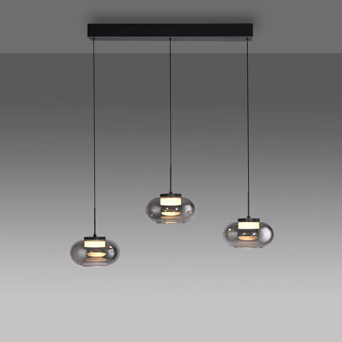 LED-PENDELLEUCHTE SW SIA 75/20/120 cm   - Schwarz, Design, Kunststoff/Metall (75/20/120cm) - Schöner Wohnen