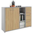 SIDEBOARD Texas  in 154,9/110/40 cm  - Hellgrau/Alufarben, MODERN, Holzwerkstoff/Kunststoff (154,9/110/40cm) - Novel