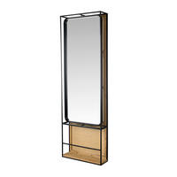 GARDEROBENPANEEL  in 53/165/15 cm  - Hellbraun/Schwarz, Trend, Glas/Holz (53/165/15cm) - Dutchbone