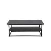 COUCHTISCHSET rechteckig Dunkelgrau  - Dunkelgrau/Schwarz, Design, Holzwerkstoff/Metall (110/60/40cm) - Livetastic