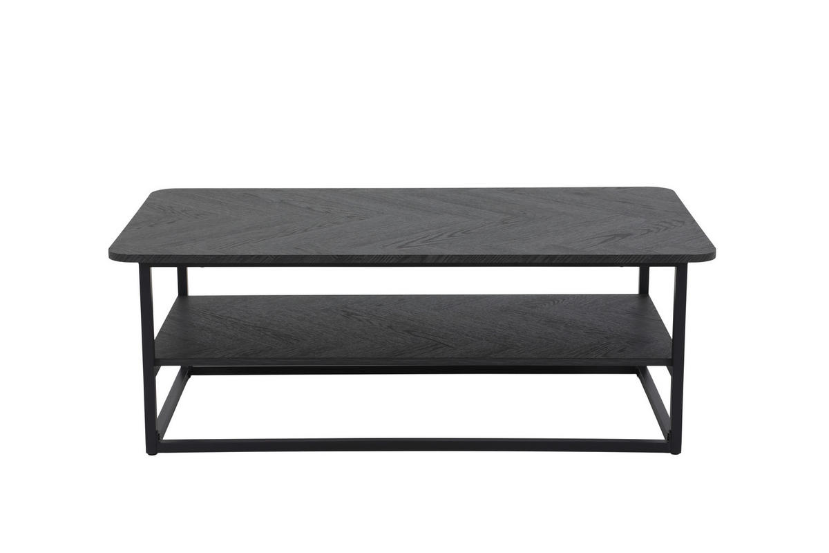 COUCHTISCHSET rechteckig Dunkelgrau  - Dunkelgrau/Schwarz, Design, Holzwerkstoff/Metall (110/60/40cm) - Livetastic