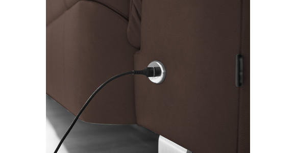 ECKSOFA in Echtleder Dunkelbraun 309/233 cm - Edelstahlfarben/Dunkelbraun, Design, Leder/Metall (309/233cm) - Dieter Knoll