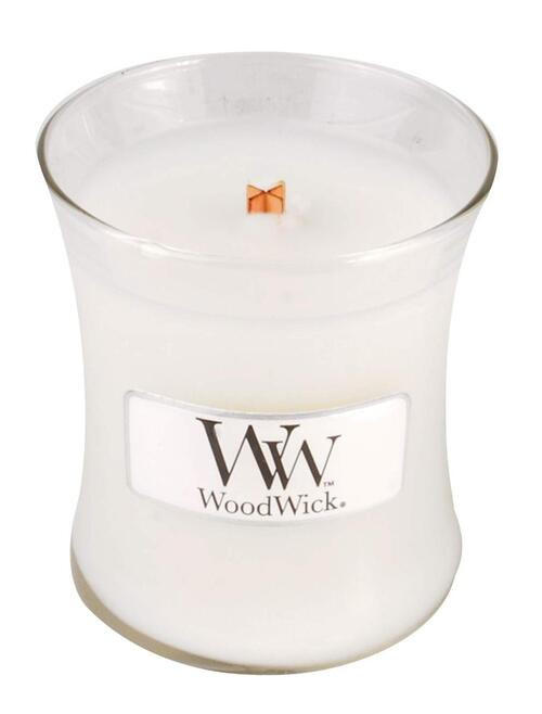 SVIJEĆA MIRISNA bijela - bijela, Basics, staklo/drvo (10/11/10cm) - WoodWick