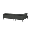 ECKSOFA in Chenille Dunkelgrau 205/280 cm - Dunkelgrau/Schwarz, Design, Textil/Metall (205/280cm) - Xora