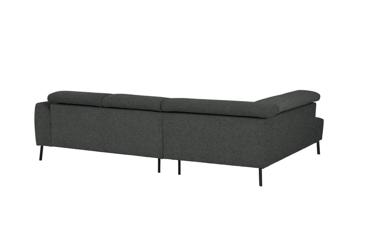 ECKSOFA in Chenille Dunkelgrau  205/280 cm  - Dunkelgrau/Schwarz, Design, Textil/Metall (205/280cm) - Xora