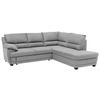 ECKSOFA in Mikrofaser Grau  - Schwarz/Grau, Design, Kunststoff/Textil (245/225cm) - Livetastic
