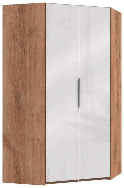 ECKSCHRANK 120/216/120 cm  - Chromfarben/Eichefarben, MODERN, Glas/Holzwerkstoff (120/216/120cm) - MID.YOU