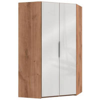 ECKSCHRANK 120/216/120 cm  - Chromfarben/Weiss, Modern, Glas/Holzwerkstoff (120/216/120cm) - MID.YOU