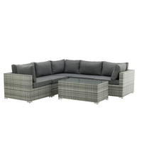 LOUNGEGRUPP  - grå, Modern, glas/textil (249/65/87cm) - Gardenson