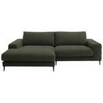 ECKSOFA - Dunkelgrün/Schwarz, Design, Textil/Metall (177/253cm) - Dieter Knoll