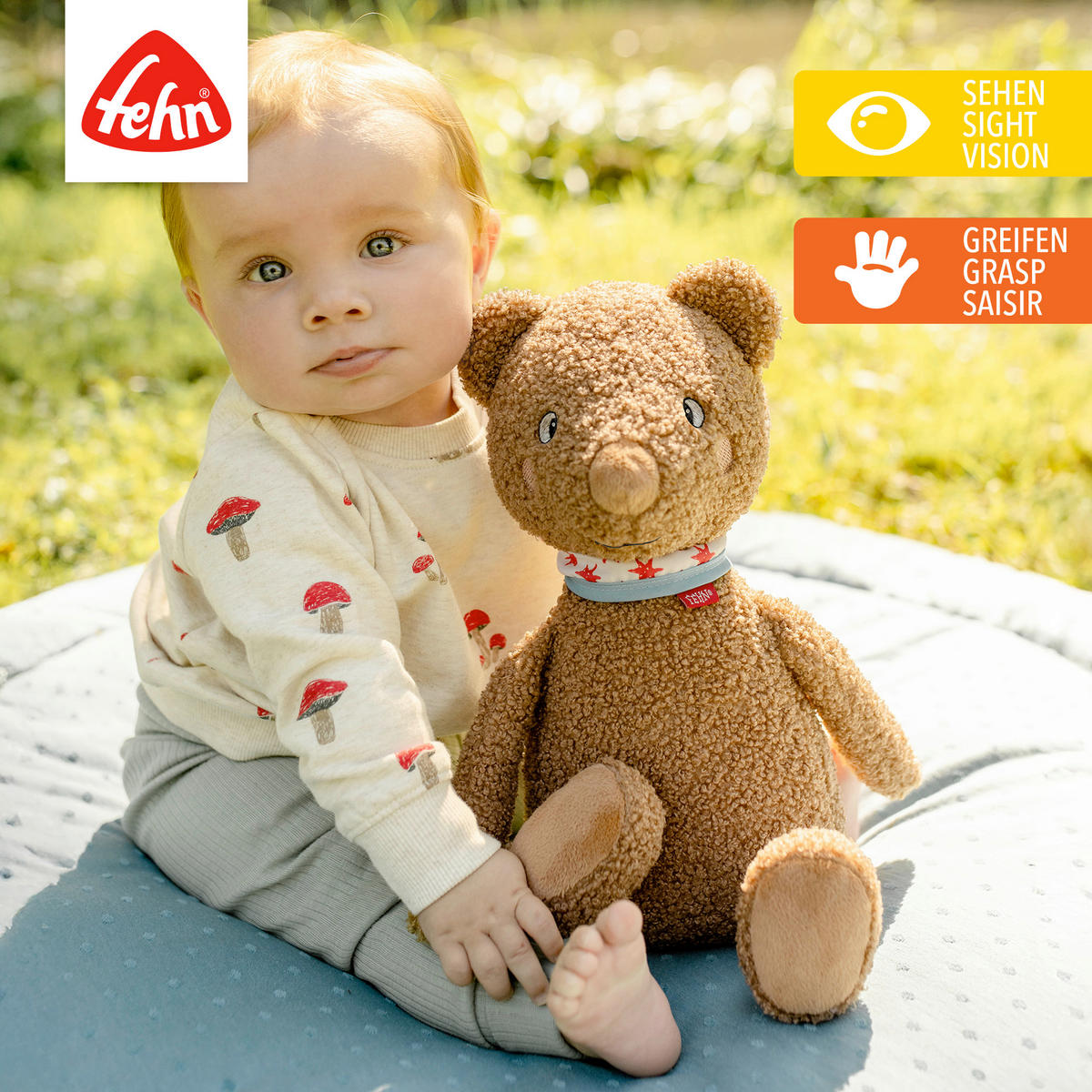 KUSCHELTIER Bär Fred  - Hellbraun, Basics, Textil (45/15/12,8cm) - Fehn