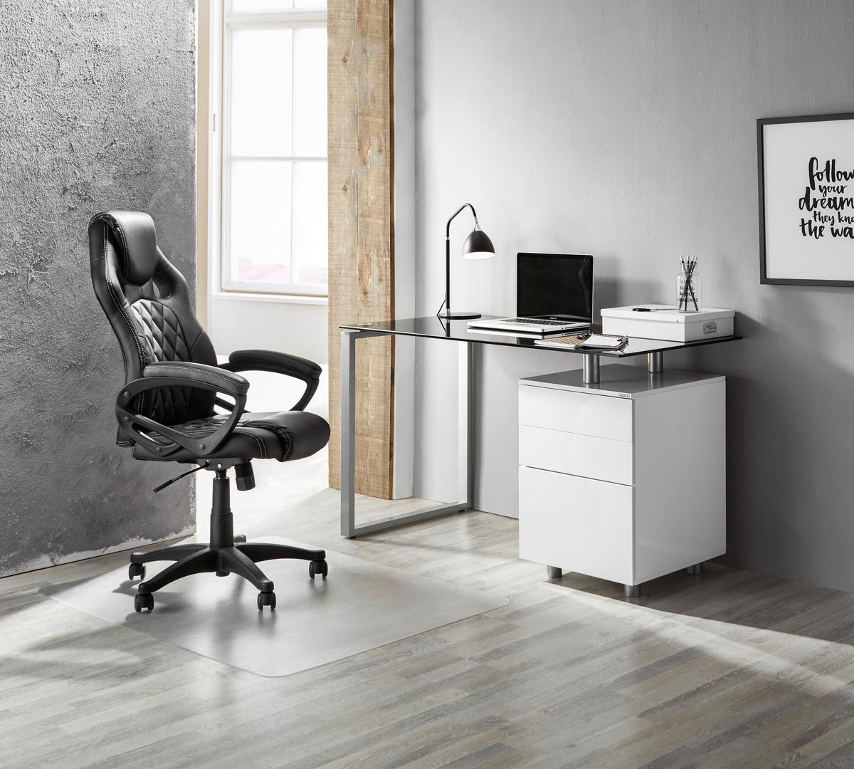 GAMINGSTUHL  in Lederlook Schwarz  - Weiss/Schwarz, Design, Kunststoff/Textil (63/113-122/70cm) - Xora