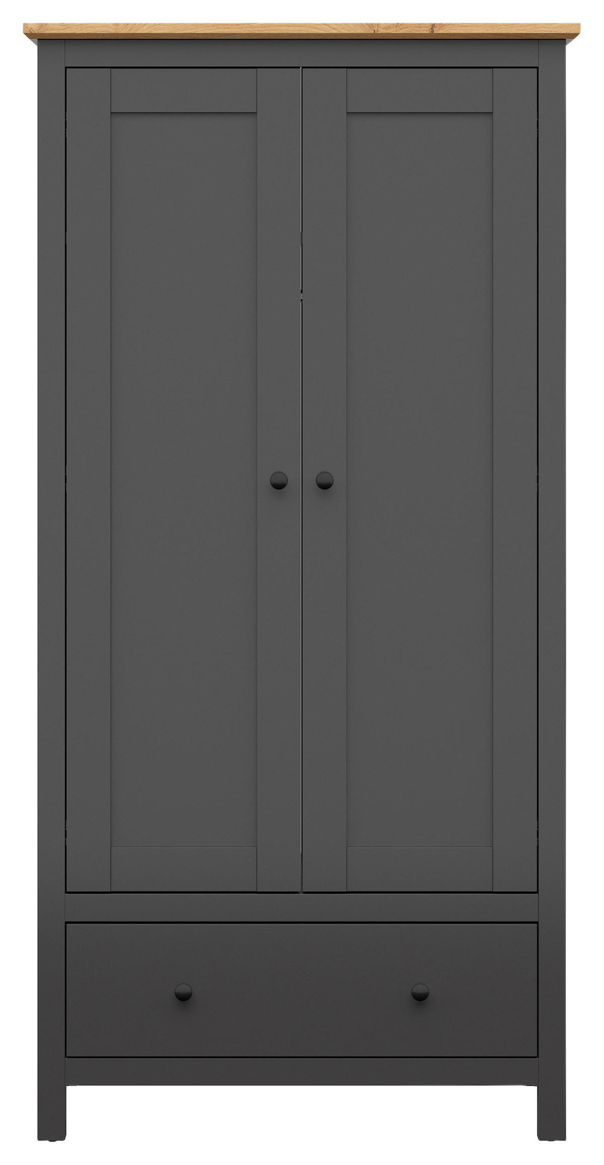 RUHÁSSZEKRÉNY grafitszürke, Artisan tölgy  - grafitszürke/fekete, Design, műanyag/faalapú anyag (101/203/57cm)