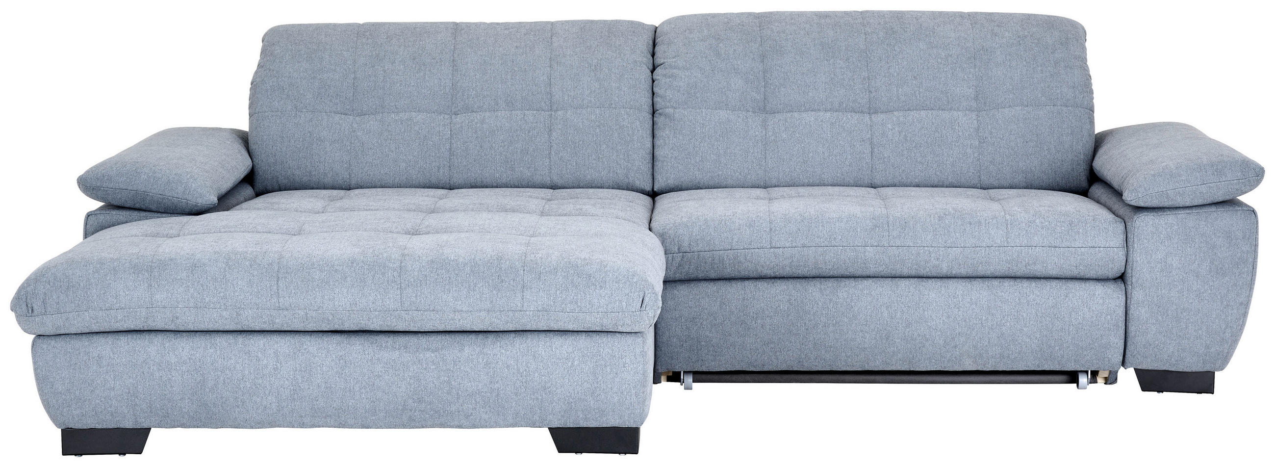 ECKSOFA in Webstoff Blaugrau  180/265 cm  - Blaugrau/Schwarz, Design, Textil/Metall (180/265cm) - Carryhome