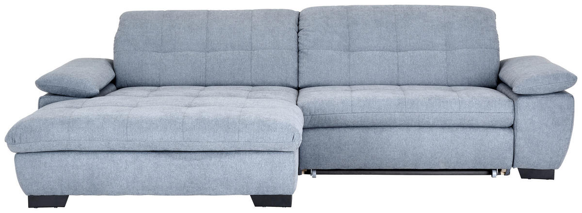 ECKSOFA in Webstoff Blaugrau  - Blaugrau/Schwarz, Design, Textil/Metall (180/265cm) - Carryhome