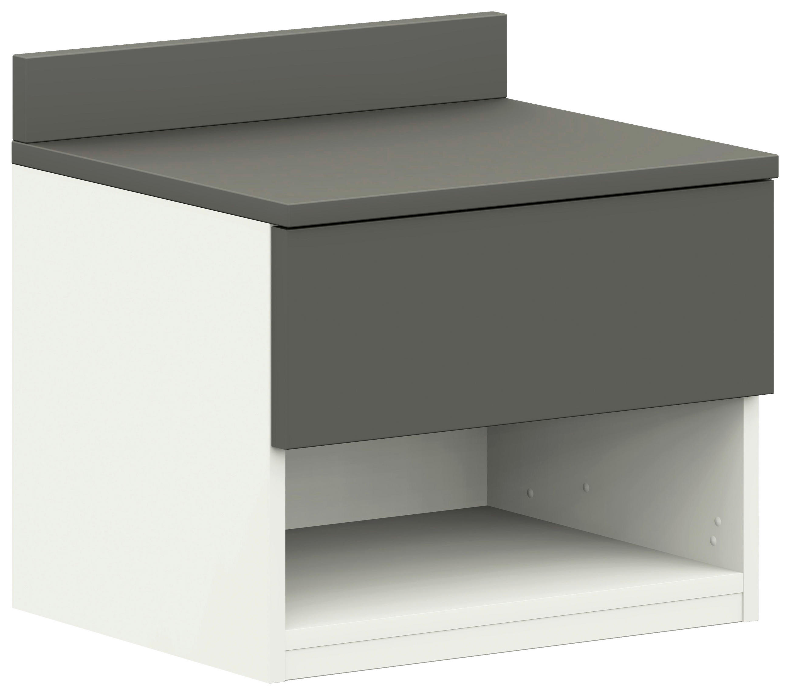 NACHTSCHRANK 50/45/35 cm  - Graphitfarben/Weiß, KONVENTIONELL, Holzwerkstoff (50/45/35cm) - Cantus