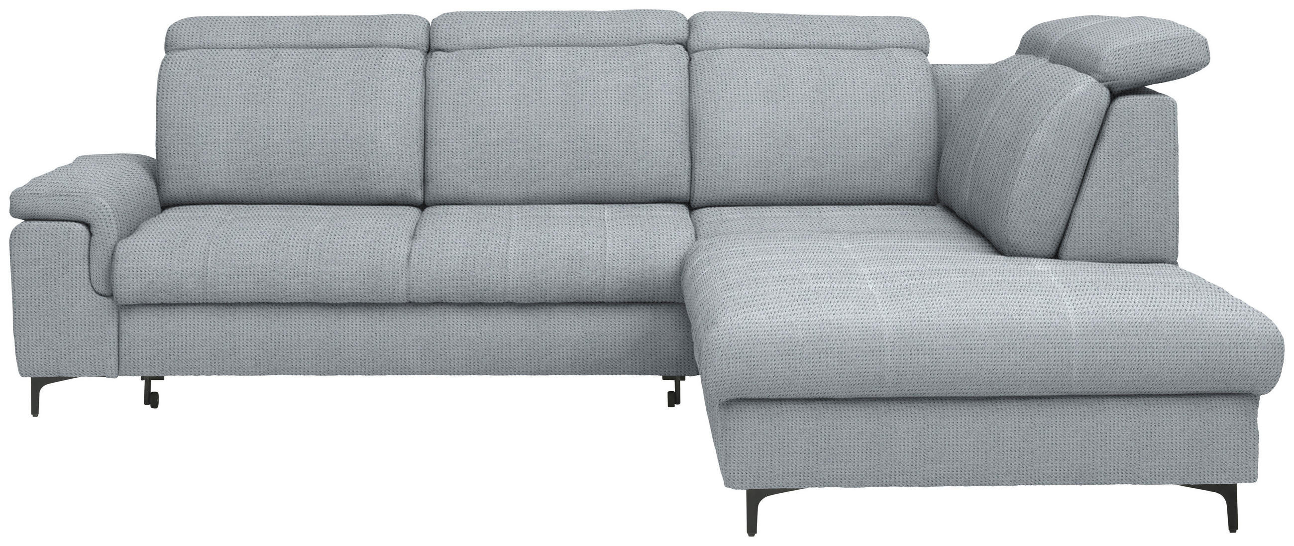 ECKSOFA Struktur Grau  - Schwarz/Grau, Design, Textil/Metall (292/270cm) - Stylife