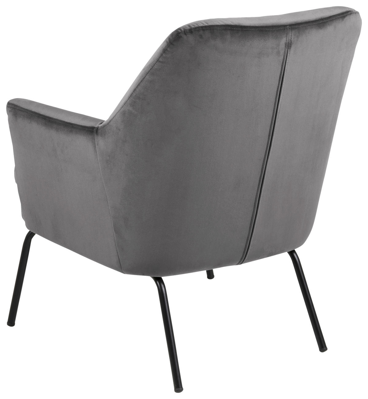 FOTEL - fekete/sötétszürke, Trend, textil/fém (74/83/73cm) - Ambia Home