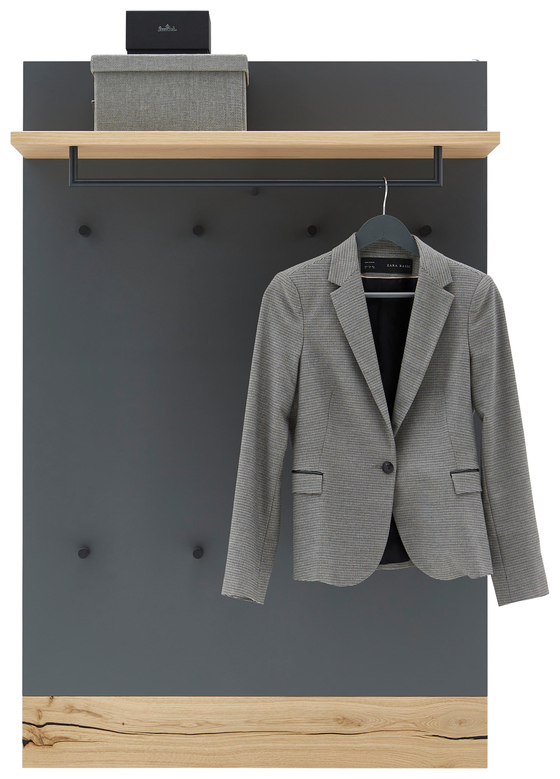 GARDEROBENPANEEL  in 92/140/28 cm  - Eiche Bianco/Anthrazit, Design, Holzwerkstoff (92/140/28cm) - Dieter Knoll