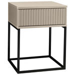 NACHTKÄSTCHEN 40/51,7/38,5 cm  in Kaschmir, Schwarz  - Kaschmir/Schwarz, MODERN, Holzwerkstoff/Metall (40/51,7/38,5cm) - Carryhome