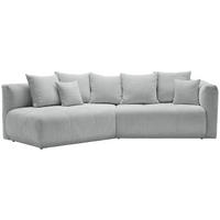 ECKSOFA in Chenille Hellgrau  - Hellgrau/Schwarz, Modern, Kunststoff/Textil (180/315cm) - Hom`in