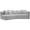 ECKSOFA in Chenille Hellgrau  - Hellgrau/Schwarz, MODERN, Kunststoff/Textil (180/315cm) - Hom`in