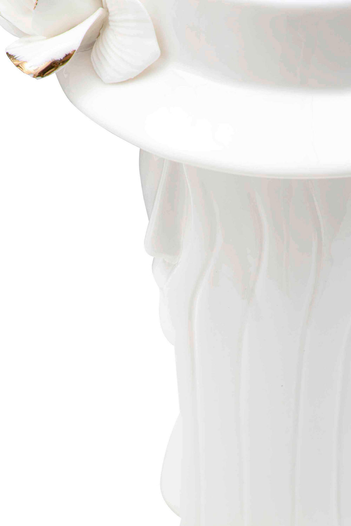 VASE  - Goldfarben/Weiß, Basics, Keramik (15/23.5/13.3cm)