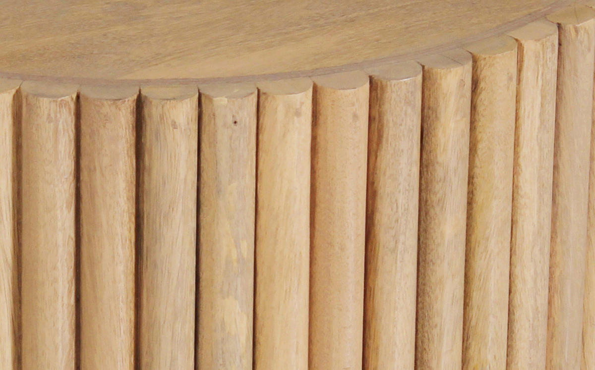 COUCHTISCH Mangoholz massiv 55/55/34 cm rund Naturfarben  - Naturfarben, Design, Holz (55/55/34cm) - MID.YOU