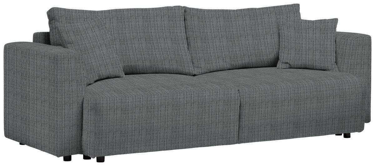 SCHLAFSOFA Cord Grau  - Schwarz/Grau, Design, Kunststoff/Textil (250/92/105cm) - Carryhome