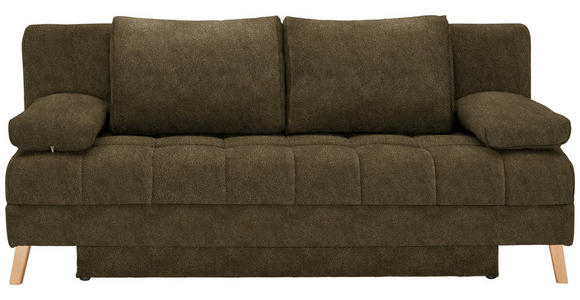 SCHLAFSOFA Flachgewebe Grün  - Naturfarben/Grün, KONVENTIONELL, Holz/Textil (195/90/90cm) - Cantus