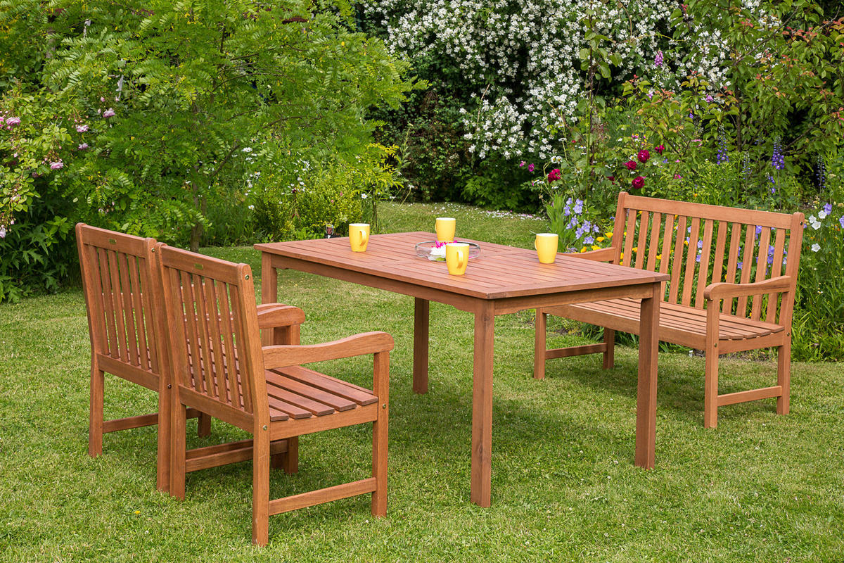 GARTENTISCH Holz Naturfarben rechteckig  - Naturfarben, Basics, Holz (150/90/74,5cm) - Gardenson