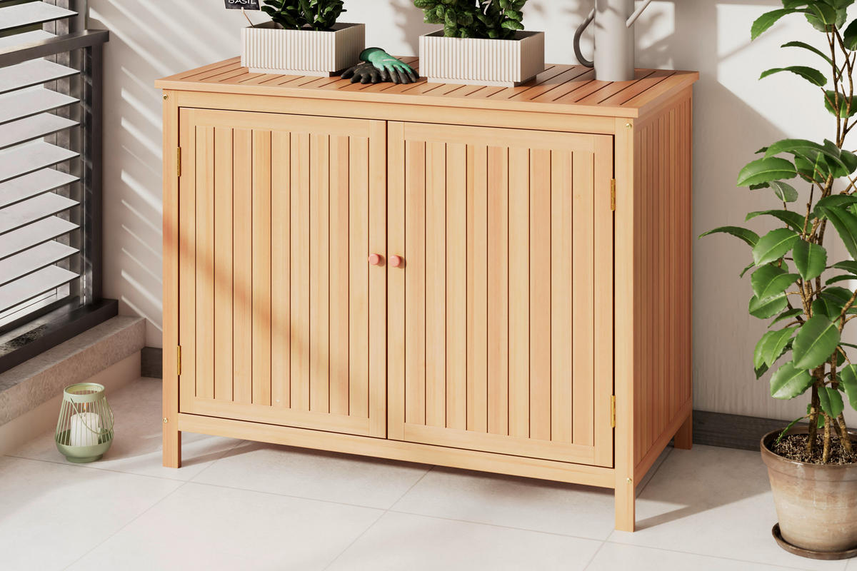 GARTENKOMMODE 110/75/35 cm  - Akaziefarben, MODERN, Holz/Kunststoff (110/75/35cm) - Ambia Garden