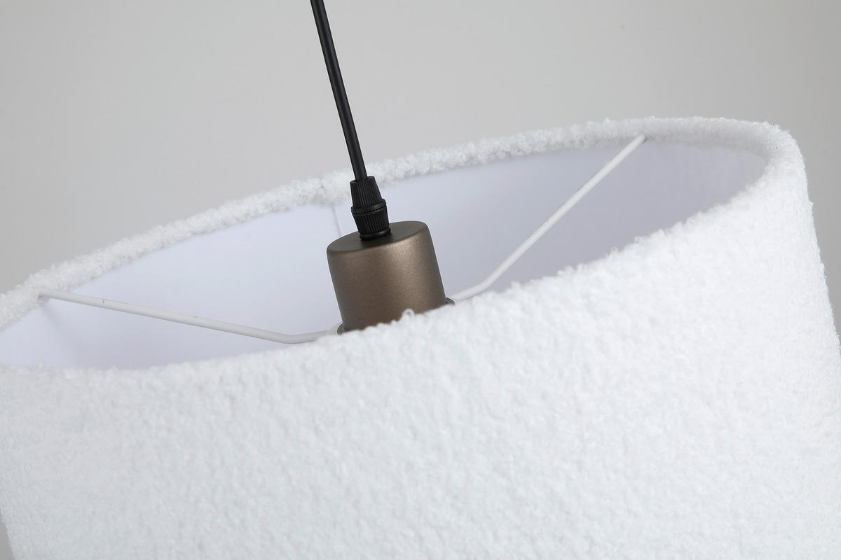 PENDELLEUCHTE 35/35/120 cm  - Weiß/Mokka, Design, Textil/Metall (35/35/120cm)