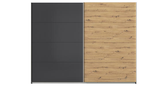 SCHWEBETÜRENSCHRANK  in Grau, Eiche Artisan  - Alufarben/Eiche Artisan, KONVENTIONELL, Holzwerkstoff/Metall (271/210/62cm) - Xora