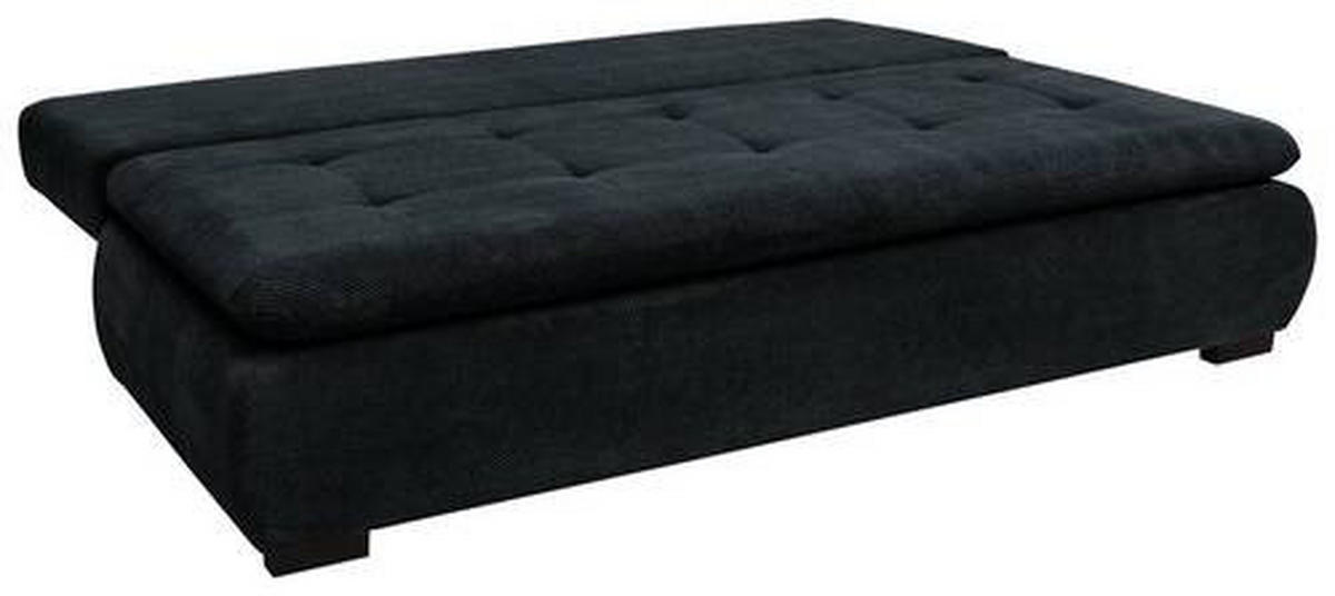 SCHLAFSOFA in Webstoff, Plüsch Schwarz  - Schwarz, Konventionell, Textil (203/72-96/98cm) - Novel