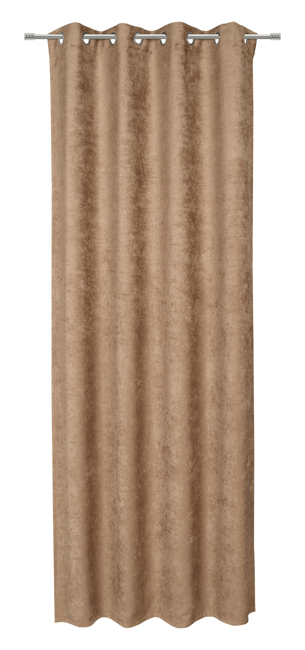 ZÁVĚS S OČKY, neprůsvitné, 140/260 cm - hnědá, Basics, textil (140/260cm) - Esposa