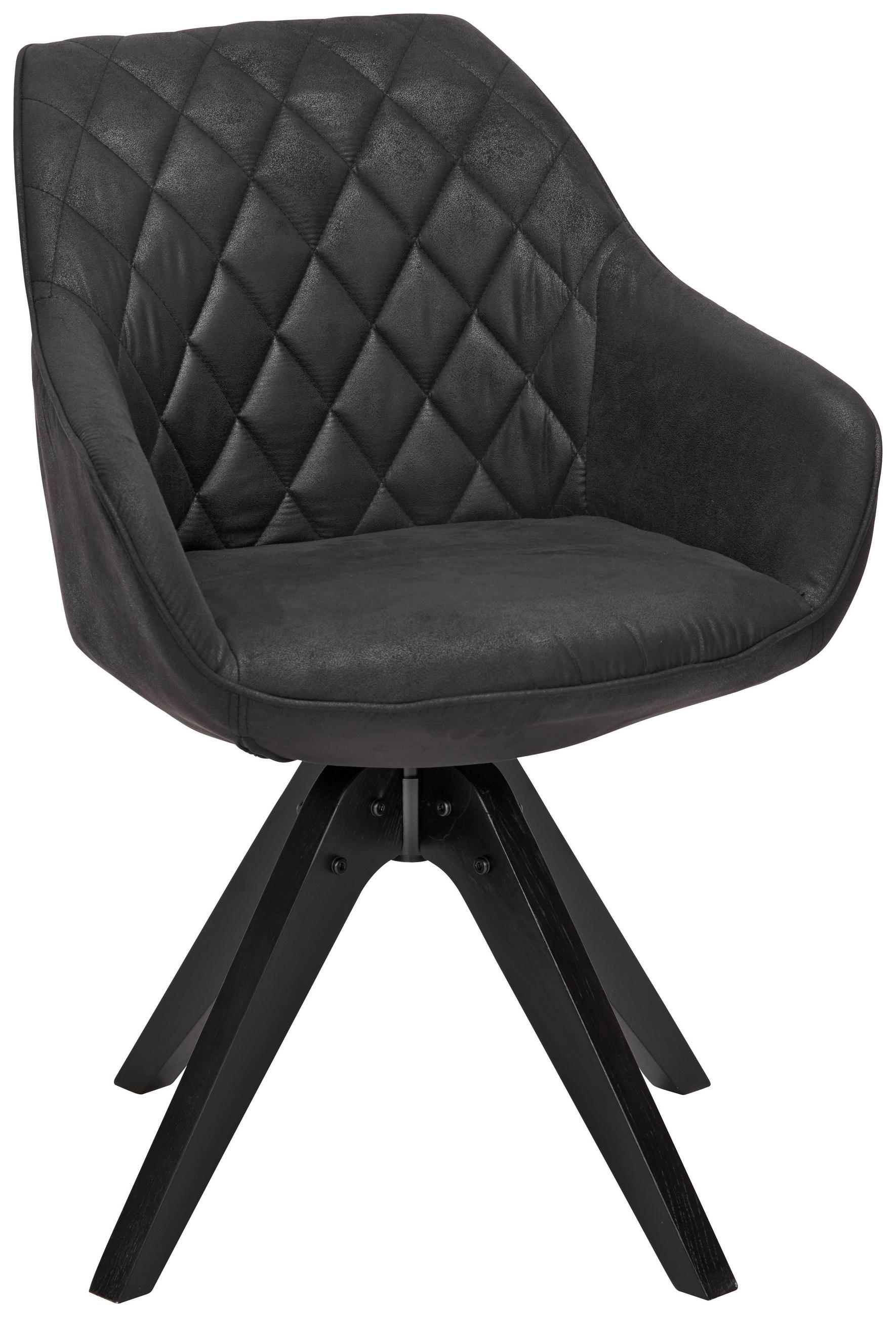 ARMLEHNSTUHL Mikrofaser Schwarz, Dunkelgrau - Dunkelgrau/Schwarz, LIFESTYLE, Holz/Textil (60/83/65cm) - Landscape