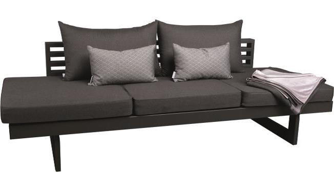 3-SITZER-BANK 216/68/80 cm  in Anthrazit, Grau, Schieferfarben  - Schieferfarben/Anthrazit, Design, Textil/Metall (216/68/80cm) - Stern