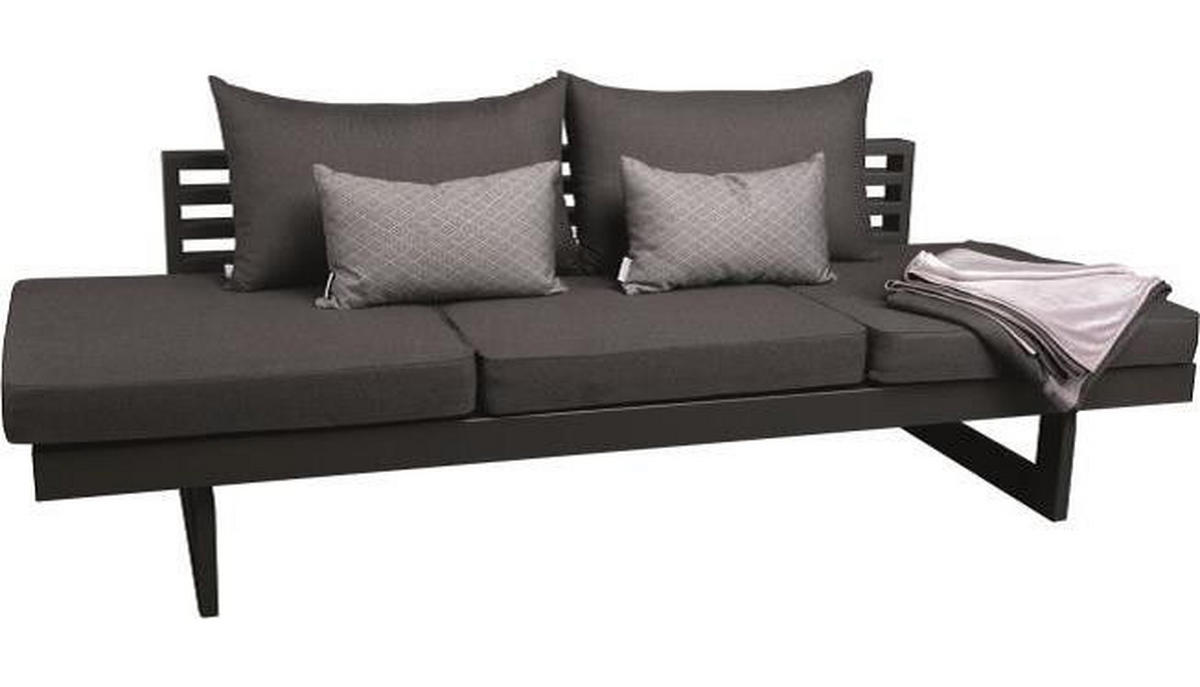 3-SITZER-BANK 216/68/80 cm  in Anthrazit, Grau, Schieferfarben  - Schieferfarben/Anthrazit, Design, Textil/Metall (216/68/80cm) - Stern