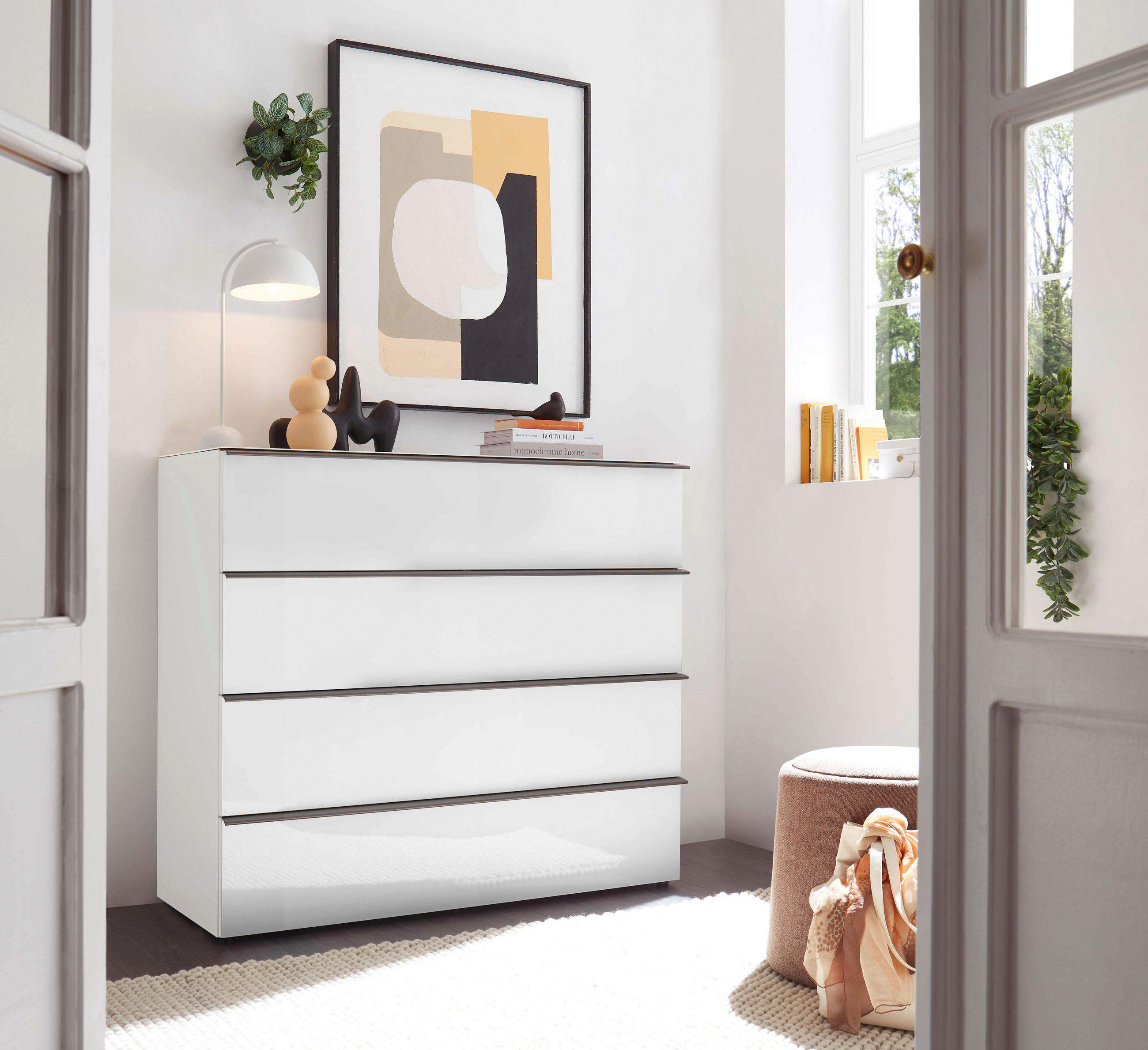 SIDEBOARD  in 120/104/43 cm  - Schieferfarben/Schwarz, Basics, Glas/Holzwerkstoff (120/104/43cm) - Dieter Knoll