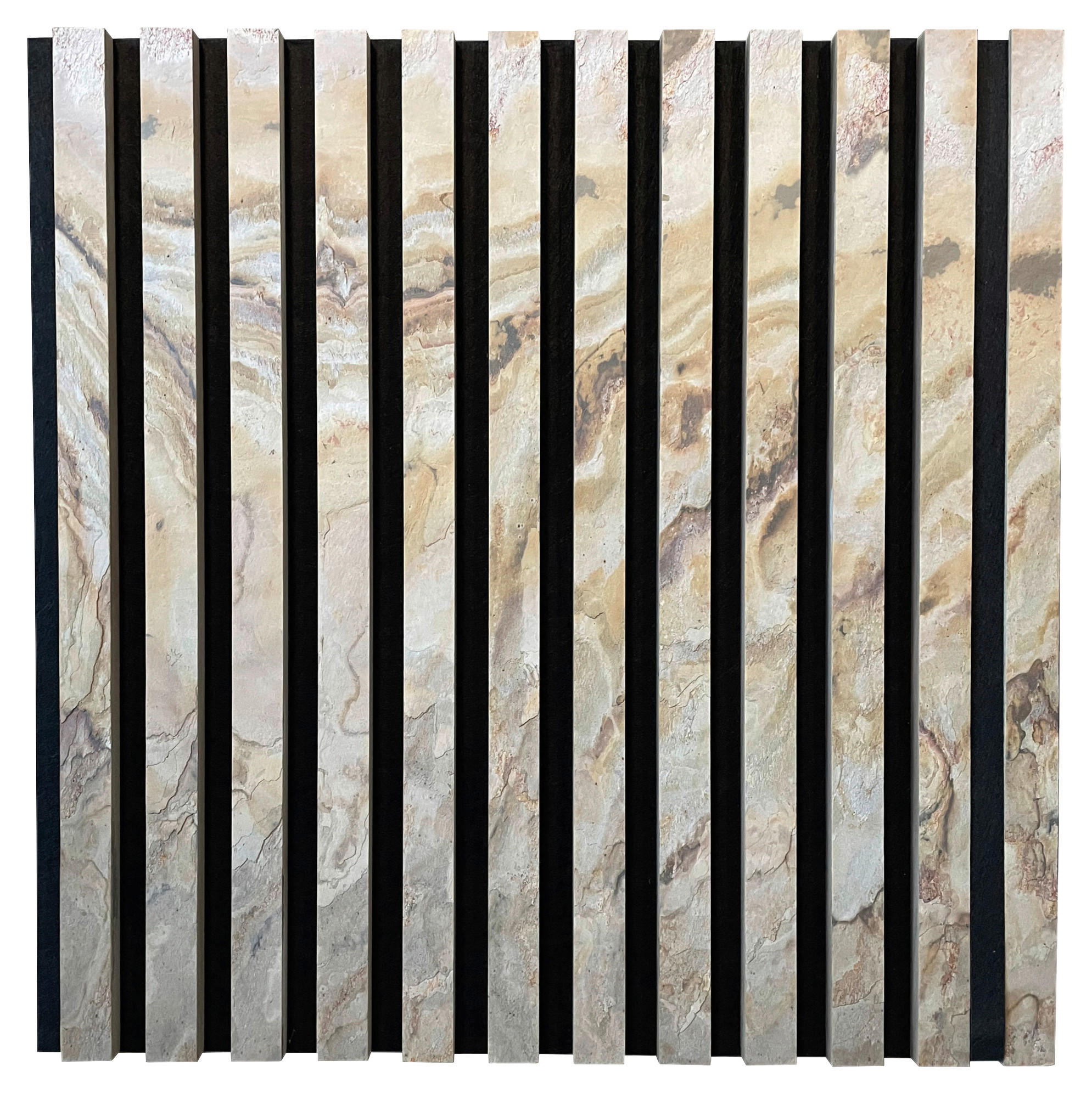 Akustikpaneel Naturstein 60/60 cm  - Dunkelgrau/Beige, Basics, Holz/Kunststoff (60/60cm)