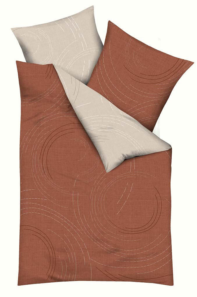 BETTWÄSCHE Makosatin 200/200 cm  - Dunkelorange, KONVENTIONELL, Textil (200/200cm) - Kaeppel