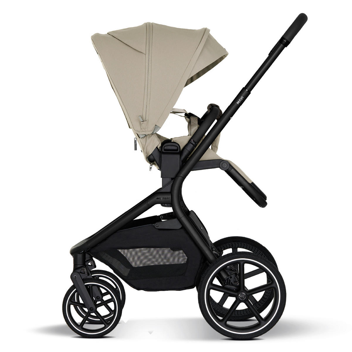 KINDERWAGENSET MAVI 3in1 Premium  - Sandfarben/Schwarz, Basics, Textil/Metall (92/55/110.5cm) - My Junior