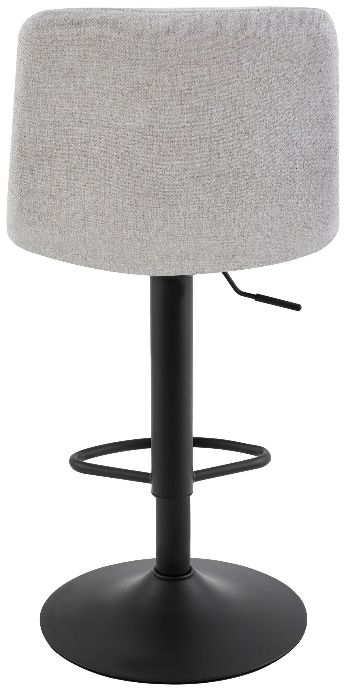 BARHOCKER Webstoff Schwarz, Beige Eisen Sitzfläche 360° drehbar  - Beige/Schwarz, Design, Textil/Metall (43/90-112/47cm) - Stylife