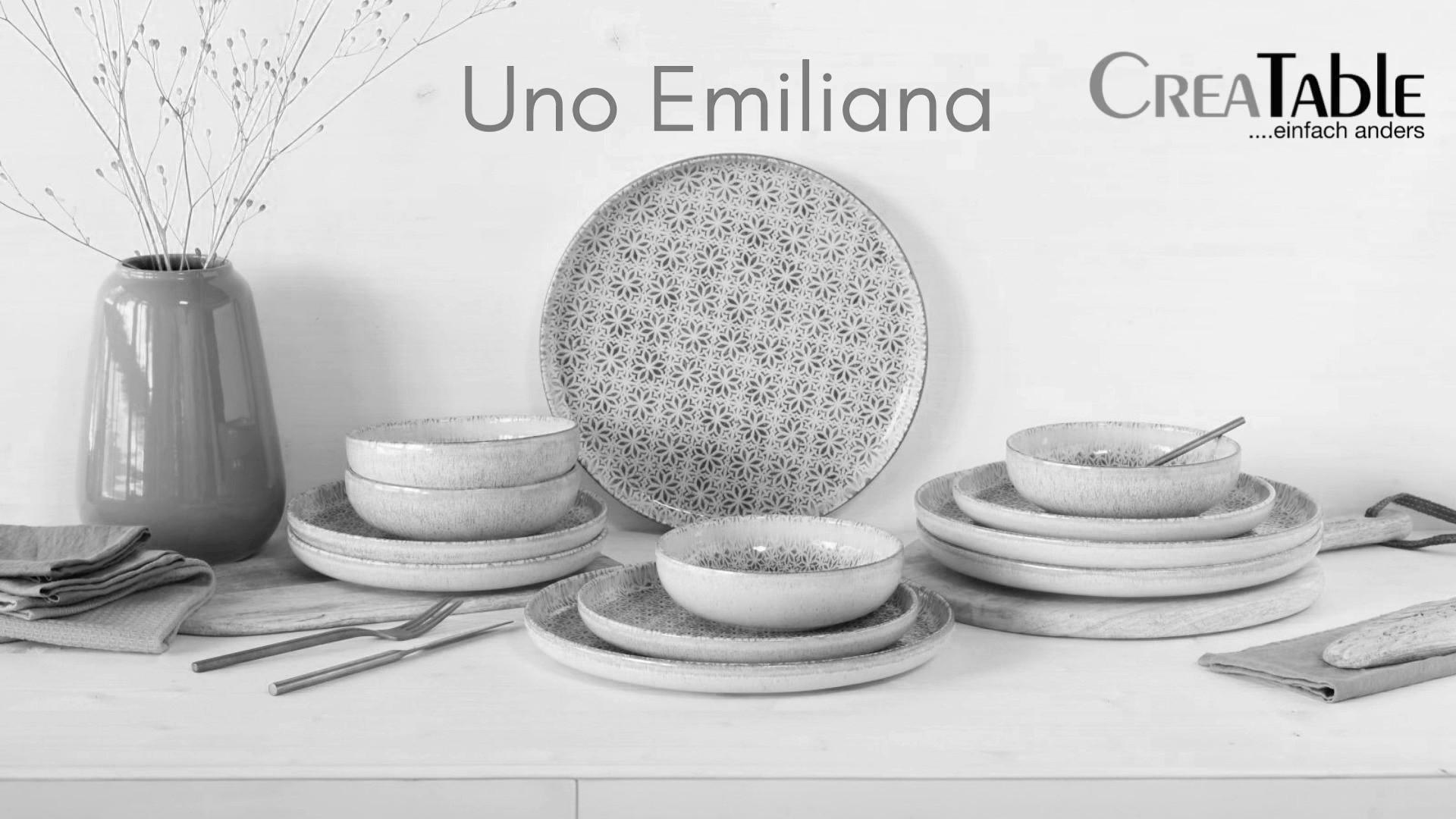 SERVIS Uno Emiliana 12 delar  - grå/cremefärgad, Basics, keramik - Creatable