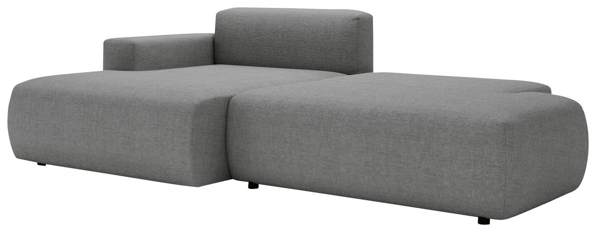 ECKSOFA Chenille Dunkelgrau  - Dunkelgrau/Schwarz, Design, Kunststoff/Textil (160/284cm) - Livetastic