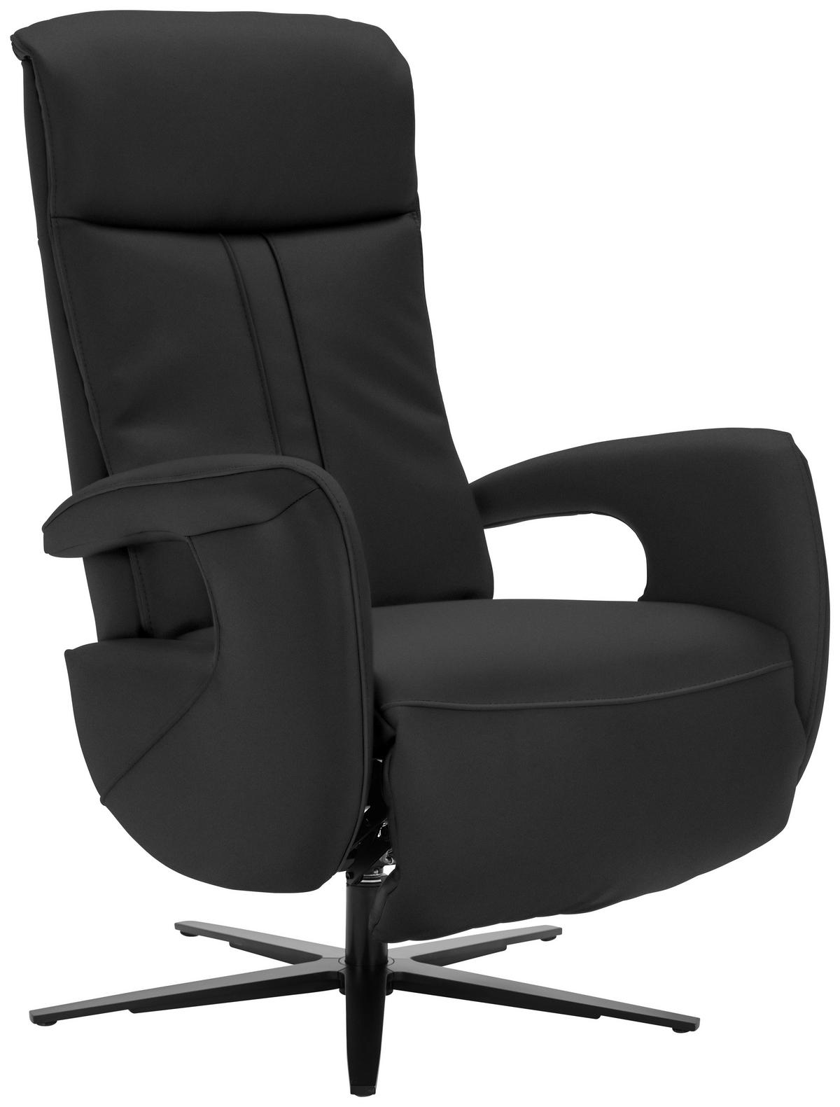 RELAXSESSEL Leder Schwarz  - Schwarz, Design, Leder/Metall (71/112/83cm) - Dieter Knoll