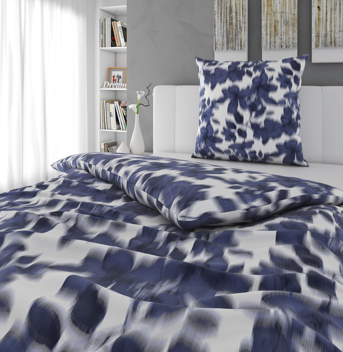 BETTWÄSCHE 2-teilig Satin 135/200 cm  - Blau, Textil (135/200cm) - Bio:Vio